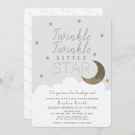 Twinkle Twinkle Little Star Baby Gray Baby Dusche Einladung