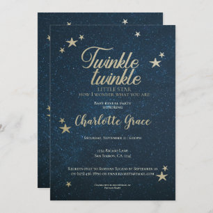 Twinkle Twinkle Little Star Baby Reveal Einladung
