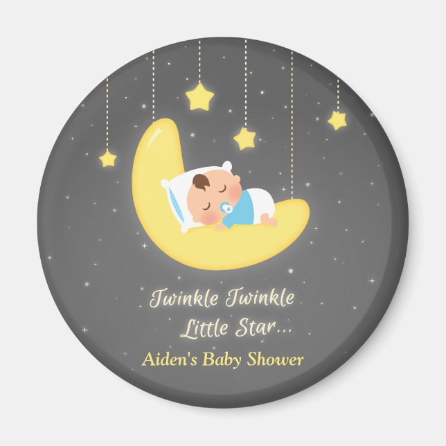 Twinkle Twinkle Little Star Baby Shower Favoriten Magnet (Vorne)