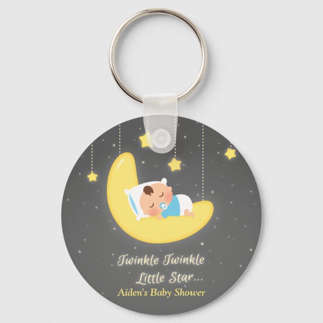 Twinkle Twinkle Little Star Baby Shower Favoriten Schlüsselanhänger (Vorderseite)