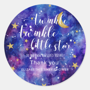 Twinkle Twinkle Little Star Baby Shower Galaxy Runder Aufkleber
