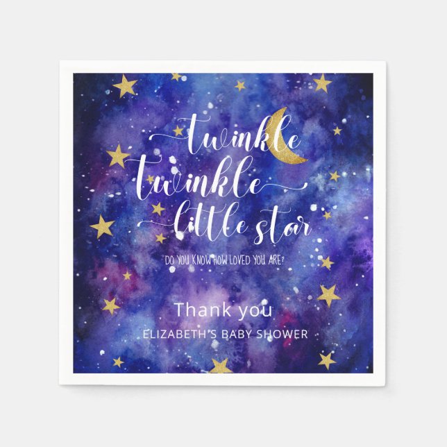 Twinkle Twinkle Little Star Baby Shower Galaxy Serviette (Vorderseite)