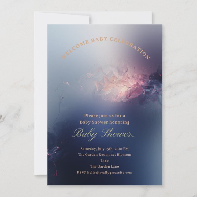 Twinkle Twinkle Little Star Baby Shower Invitation Einladung (Vorderseite)