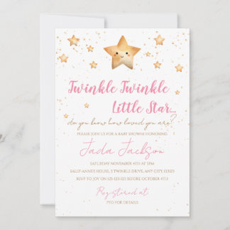 Twinkle Twinkle Little Star Baby Shower Invitation Einladung
