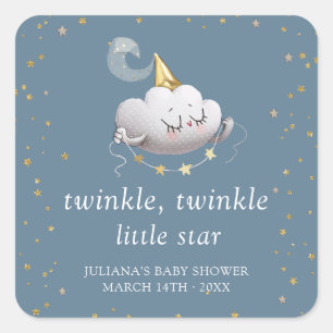 Twinkle Twinkle Little Star Baby Shower Quadratischer Aufkleber