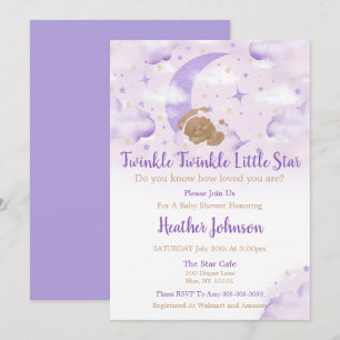 Twinkle Twinkle Little Star Bär Baby Shower Einladung