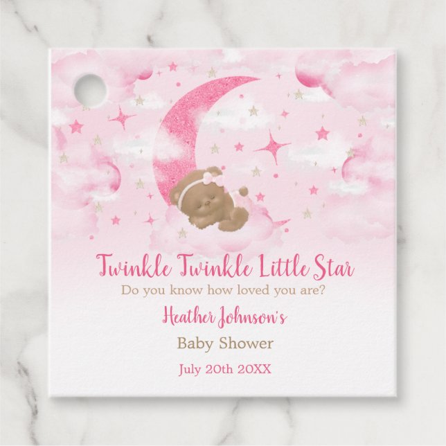 Twinkle Twinkle Little Star Bear Baby Dusche Geschenkanhänger (Vorderseite)