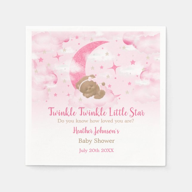 Twinkle Twinkle Little Star Bear Baby Dusche Serviette (Vorderseite)