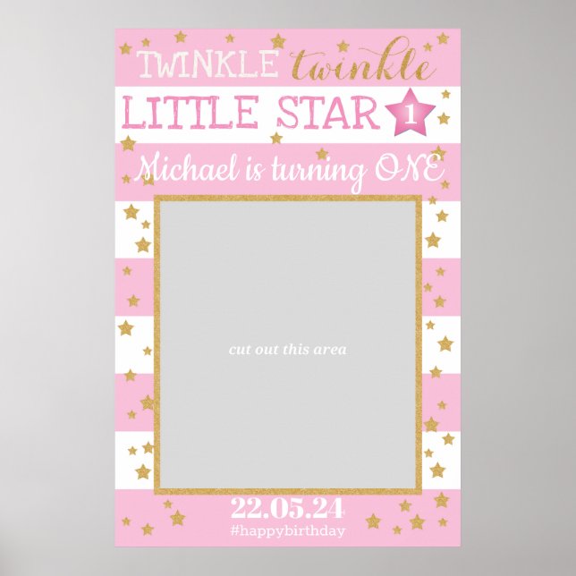 Twinkle Twinkle Little Star Birthday Foto Prop Poster (Vorne)