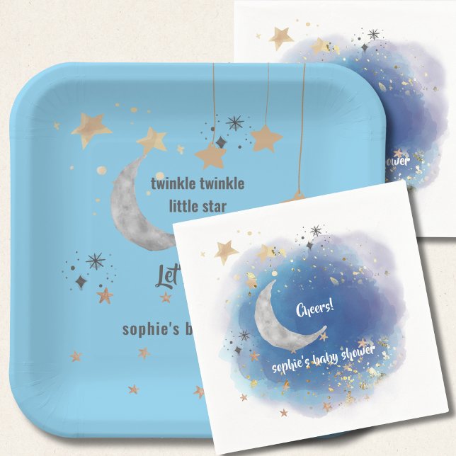 Twinkle Twinkle Little Star, Blau  Pappteller (Von Creator hochgeladen)