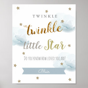 Twinkle Twinkle Little Star Blaues Kinderzimmer Ku Poster