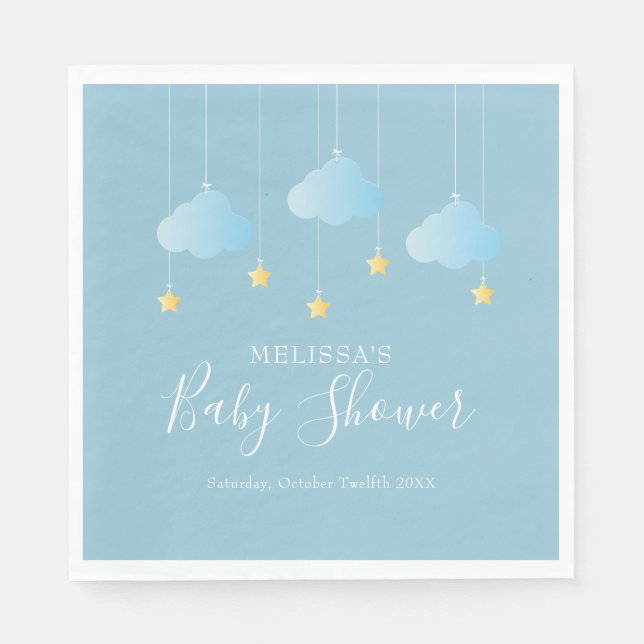 Twinkle Twinkle Little Star Blue Baby Boy Dusche Serviette (Vorderseite)