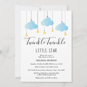 Twinkle Twinkle Little Star Blue Boy Baby Dusche Einladung