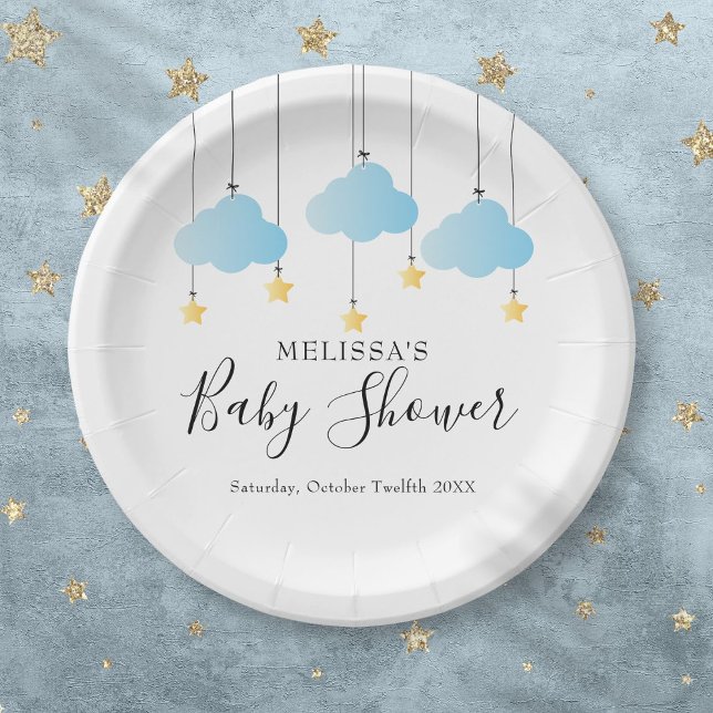 Twinkle Twinkle Little Star Blue Boy Baby Dusche Pappteller (Twinkle Twinkle Little Star Blue Boy Baby Shower Paper Plates)
