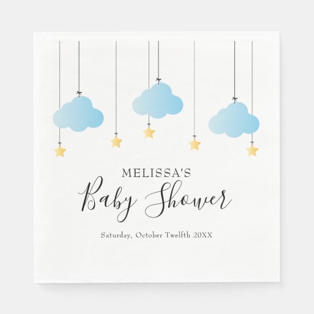 Twinkle Twinkle Little Star Blue Boy Baby Dusche Serviette (Vorderseite)