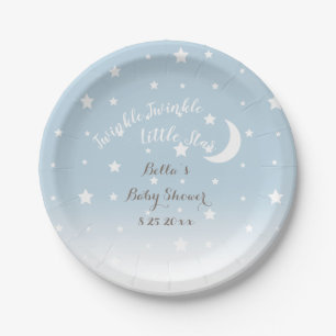 Twinkle Twinkle Little Star Blue Paper Plate Pappteller