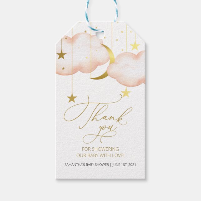 Twinkle Twinkle Little Star , Blush Moon und Stars Geschenkanhänger (Vorderseite)