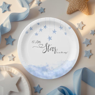 Twinkle Twinkle Little Star Boy Blue Baby Shower Pappteller