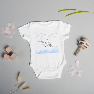 Twinkle Twinkle Little Star Boy Blue Baby Shower Strampler