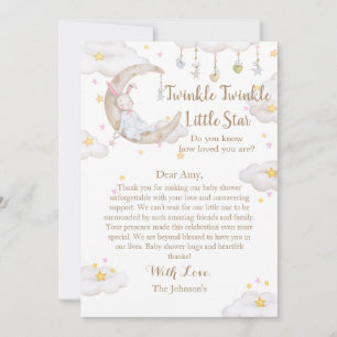 Twinkle Twinkle Little Star Bunny Baby Dusche Dankeskarte