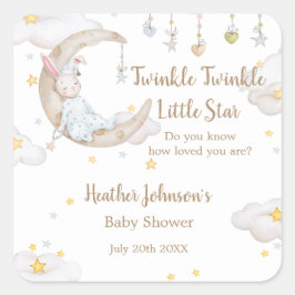 Twinkle Twinkle Little Star Bunny Baby Dusche Quadratischer Aufkleber