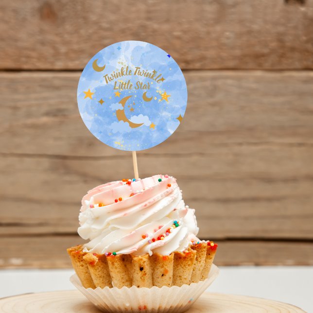 Twinkle Twinkle Little Star Cupcake Toppers Runder Aufkleber (Von Creator hochgeladen)