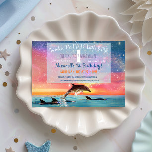Twinkle Twinkle Little Star Dolphin Geburtstag Einladung