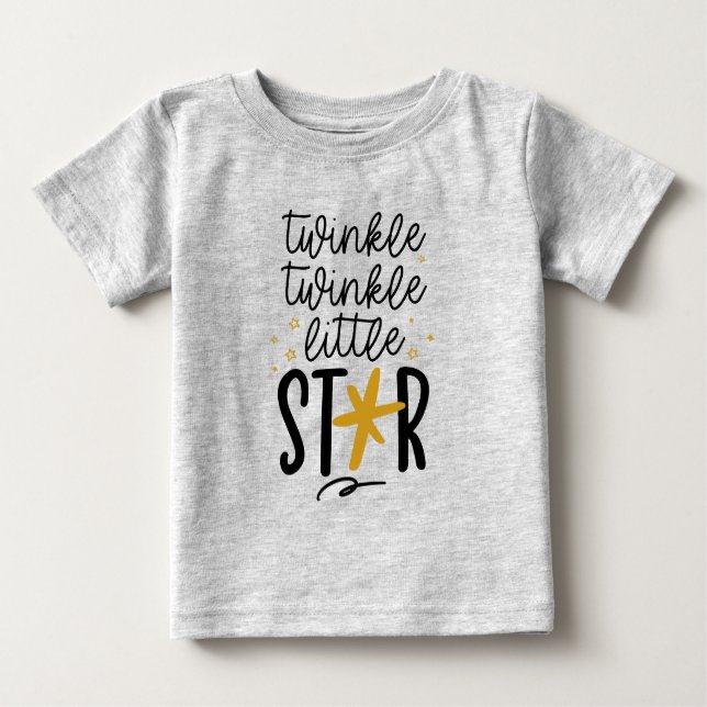Twinkle Twinkle Little Star Doodle Baby T-shirt (Vorderseite)