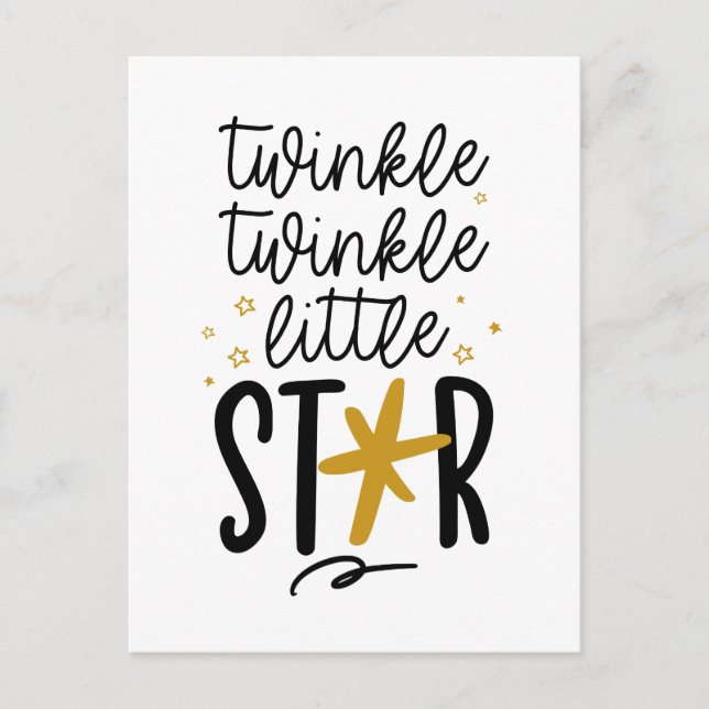 Twinkle Twinkle Little Star Doodle Postkarte (Vorderseite)