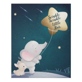 Twinkle Twinkle Little Star Elephant und Bunny Künstlicher Leinwanddruck
