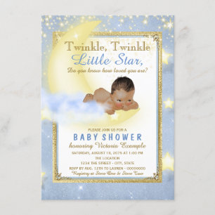 Twinkle Twinkle Little Star Ethnic Boy Baby Dusche Einladung
