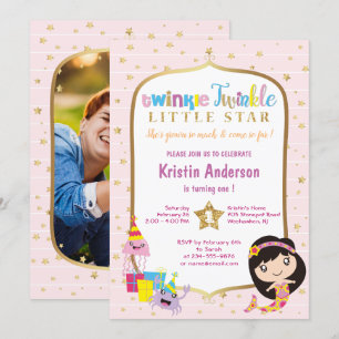 Twinkle Twinkle Little Star Foto Birthday Party Einladung