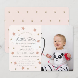 Twinkle Twinkle Little Star Foto Geburtstag Einladung