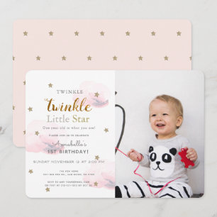 Twinkle Twinkle Little Star Foto Geburtstag Einladung