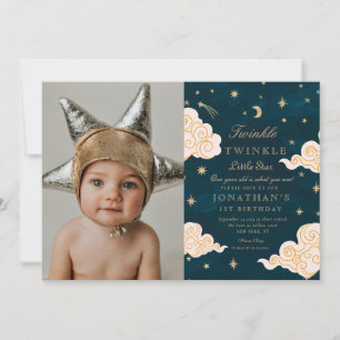 Twinkle Twinkle Little Star Foto zum ersten Geburt Einladung