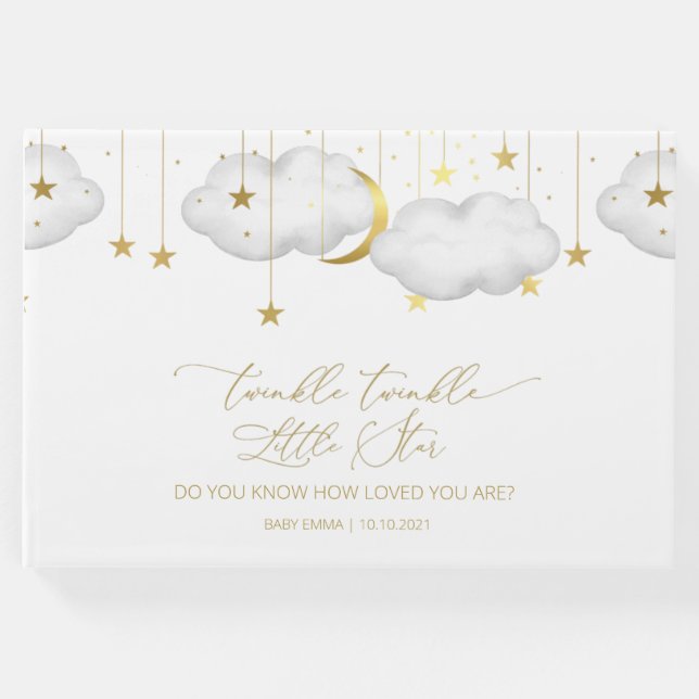 Twinkle Twinkle Little Star Gästebuch, Moon Clouds Gästebuch (Vorderseite)