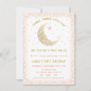 Twinkle Twinkle Little Star Geburtstagseinladung Einladung
