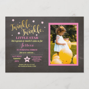 Twinkle Twinkle Little Star Geburtstagsfeier Kreid Einladung
