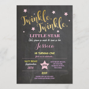 Twinkle Twinkle Little Star Geburtstagsparty Einla Einladung