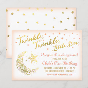 Twinkle, Twinkle, Little Star Geburtstagsparty Kor Einladung