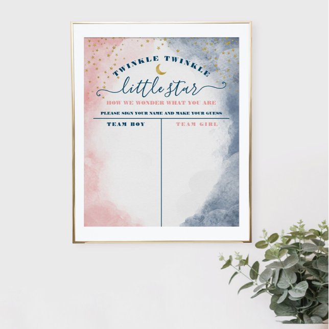 Twinkle Twinkle Little Star Gender Reveal Abstimmu Poster (Von Creator hochgeladen)