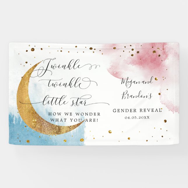 Twinkle Twinkle Little Star Gender Reveal Banner (Horizontal)