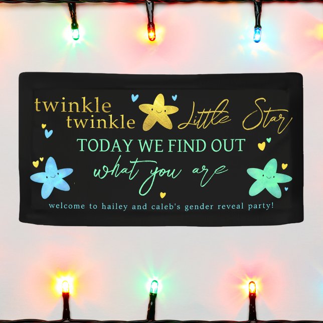 Twinkle Twinkle Little Star Gender Reveal Banner (Von Creator hochgeladen)