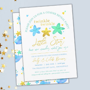 Twinkle Twinkle Little Star Gender Reveal Dusche I Einladung