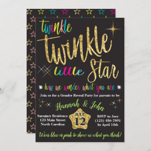 Twinkle Twinkle Little Star Gender Reveal Einladung