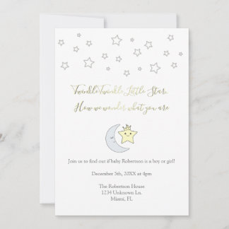 Twinkle Twinkle Little Star - Gender Reveal Invite Einladung