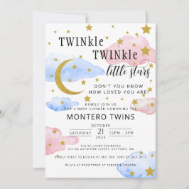 TWINkle TWINkle Little Star Gender Reveal Party Einladung