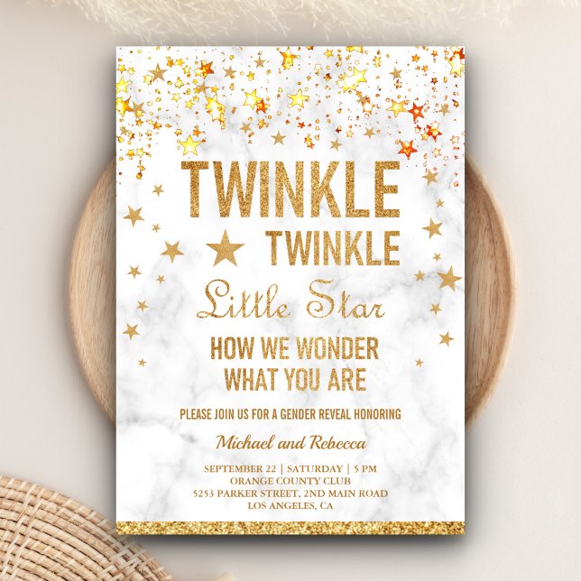 Twinkle Twinkle Little Star Gender Reveal Party Einladung (Von Creator hochgeladen)