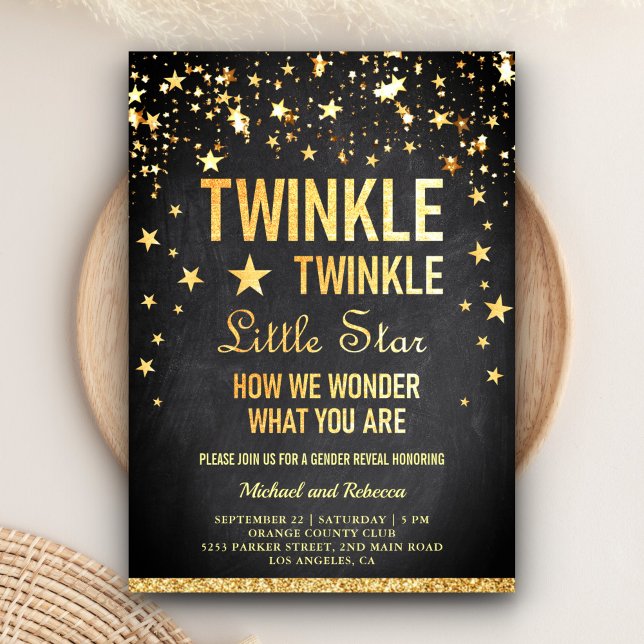 Twinkle Twinkle Little Star Gender Reveal Party Einladung (Von Creator hochgeladen)