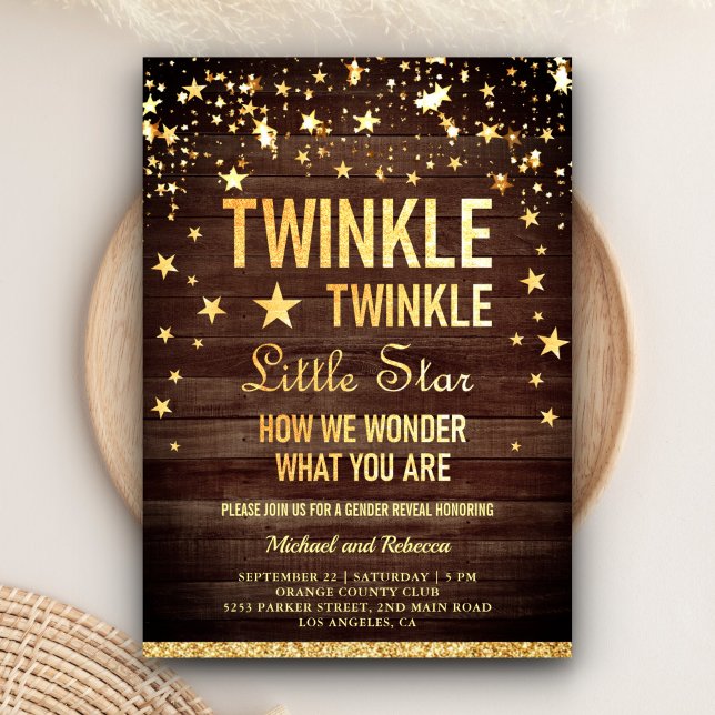 Twinkle Twinkle Little Star Gender Reveal Party Einladung (Von Creator hochgeladen)